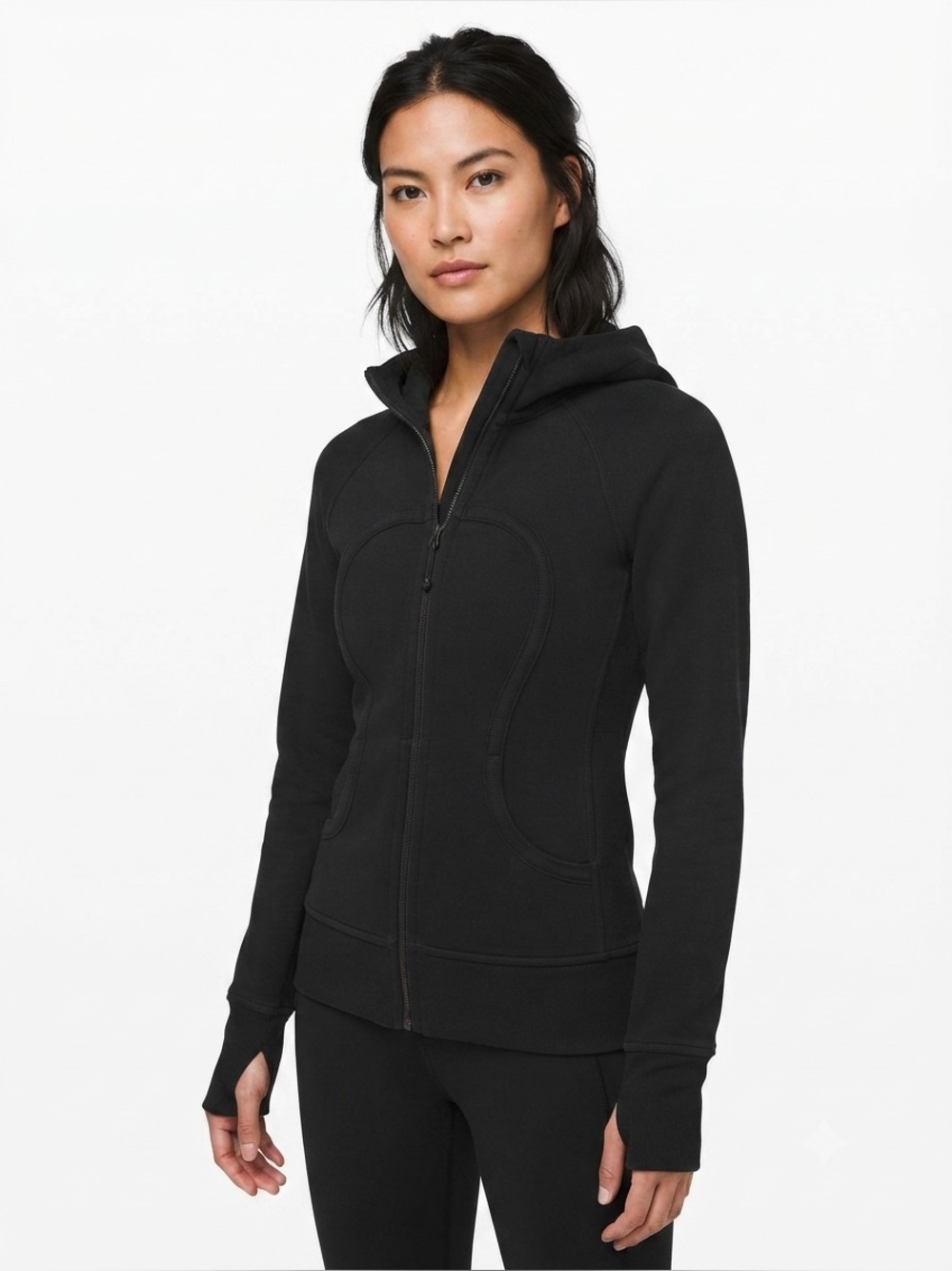 Lululemon Black Scuba Full-Zip Hoodie Size 8